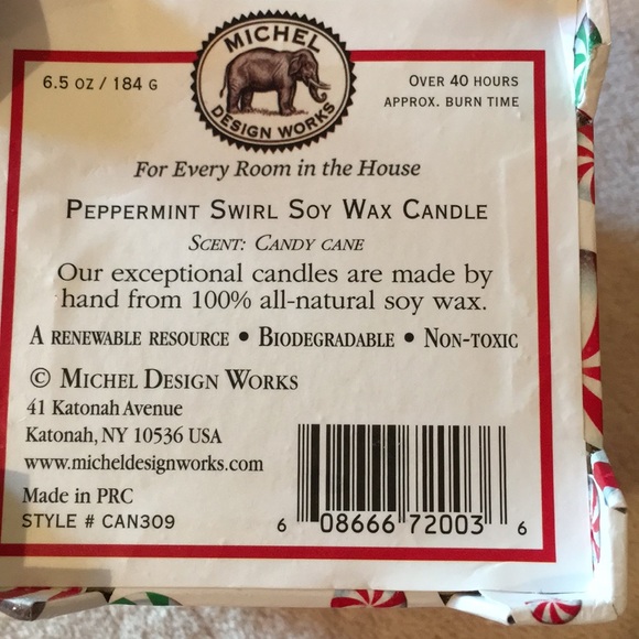 Peppermint Swirl Soy Wax Scented Candle  NWT 6.5oz - Picture 11 of 12